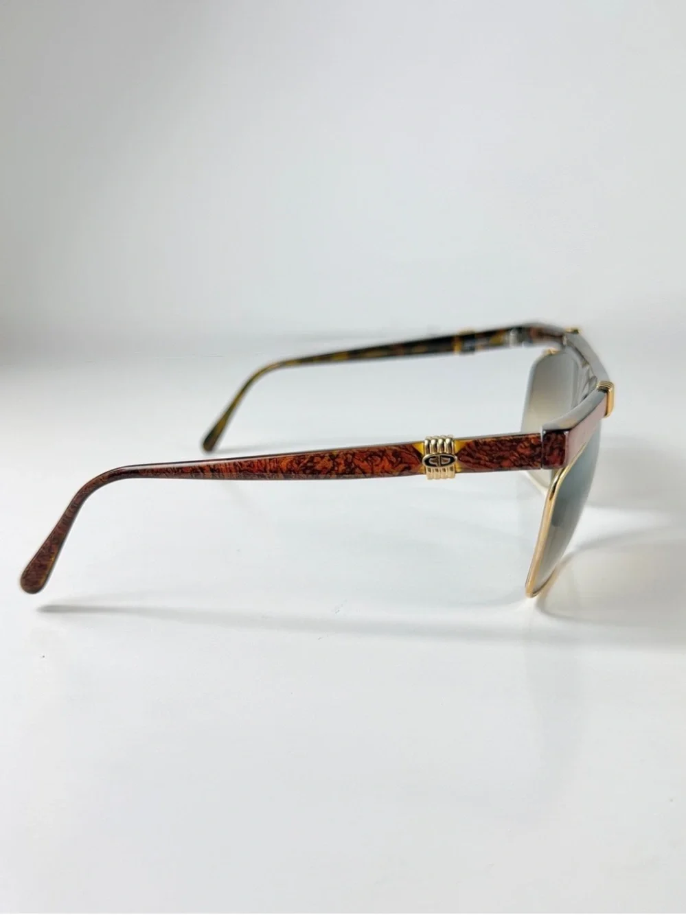 Vintage Christian Dior 2555 47 Sunglasses Flat Top Brow Aviator Deadstock VFC
